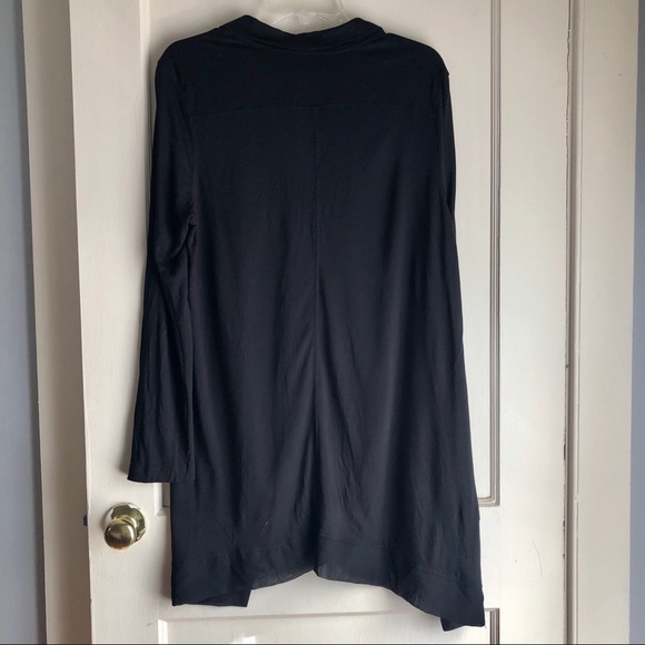 DKNY Black Hi-Low Button Down Long Sleeve Shirt - Picture 5 of 6